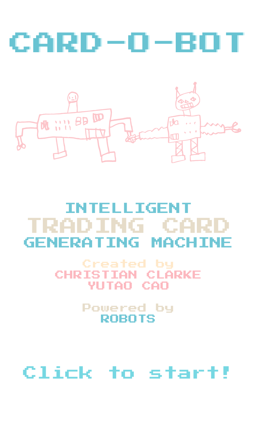 Image of two robots on a title screen.